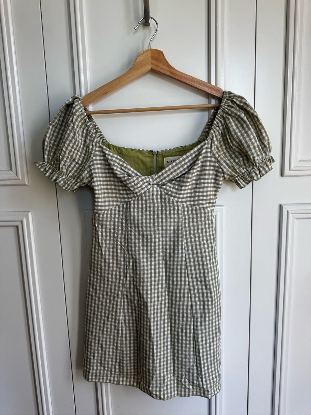 Urban Outfitters Gingham Mini Dress - Size XS Green